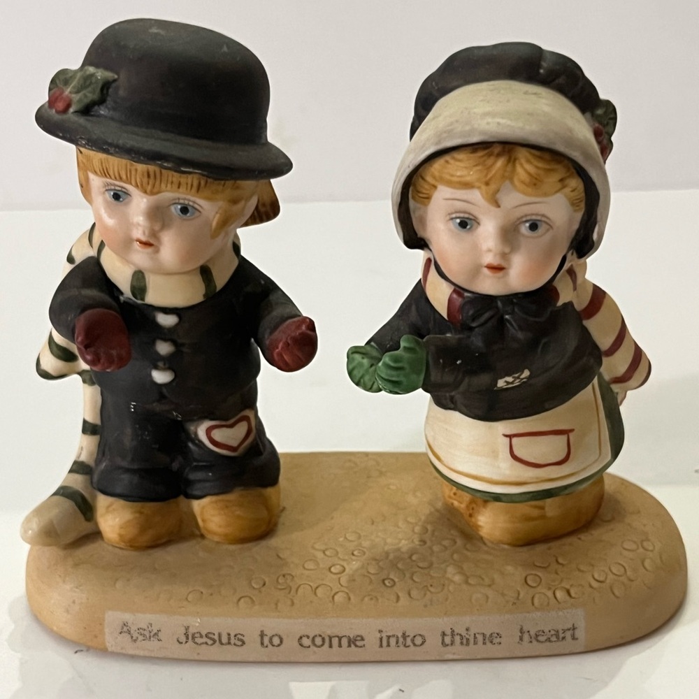 1988 Debbie Bell Jarratt porcelain figurine 
"Ask Jesus to come into thine heart